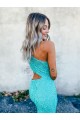 Cheapest Velvet Sequin Mermaid Sweep Train Sleeveless Long Evening Dress Canada