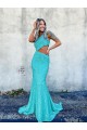 Cheapest Velvet Sequin Mermaid Sweep Train Sleeveless Long Evening Dress Canada
