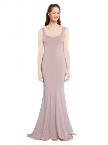 Cheapest Stretch Crepe Mermaid Long Cap Sleeves Formal Evening Dress Canada