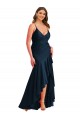 Cheapest Silky Satin Mermaid Long Sleeveless High Low Plus Size Evening Dress Canada
