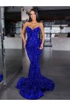 Cheapest Velvet Sequin Mermaid Sleeveless Evening Dress Canada