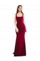 Cheapest Stretch Crepe Mermaid Long Sleeveless Burgundy Prom Dresses Canada