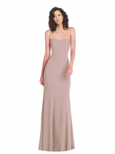 Cheapest Stretch Crepe Mermaid Long Sleeveless Dusty Pink Formal Dress Canada