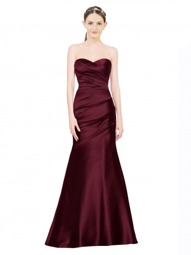 Cheapest Satin Mermaid Long Sleeveless Low Back Formal Evening Dress Canada