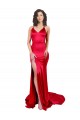 Cheapest Stretch Satin Mermaid Long Sleeveless Low Back Red Prom Dresses Canada