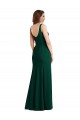 Cheapest Stretch Crepe Trumpet Long Sleeveless Midnight Green Semi Formal Evening Dress Canada