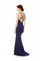 Cheapest Stretch Crepe Mermaid Long Sleeveless Criss Cross Open Back Formal Evening Dress Canada