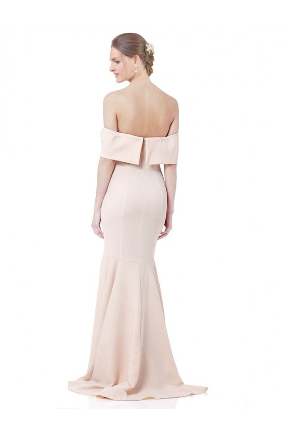 Cheapest Stretch Crepe Mermaid Long Sleeveless Nude Formal Evening Dress Canada