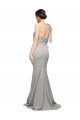 Cheapest Stretch Crepe & Tulle Mermaid Sweep Train Sleeveless Low Back Formal Evening Dress Canada