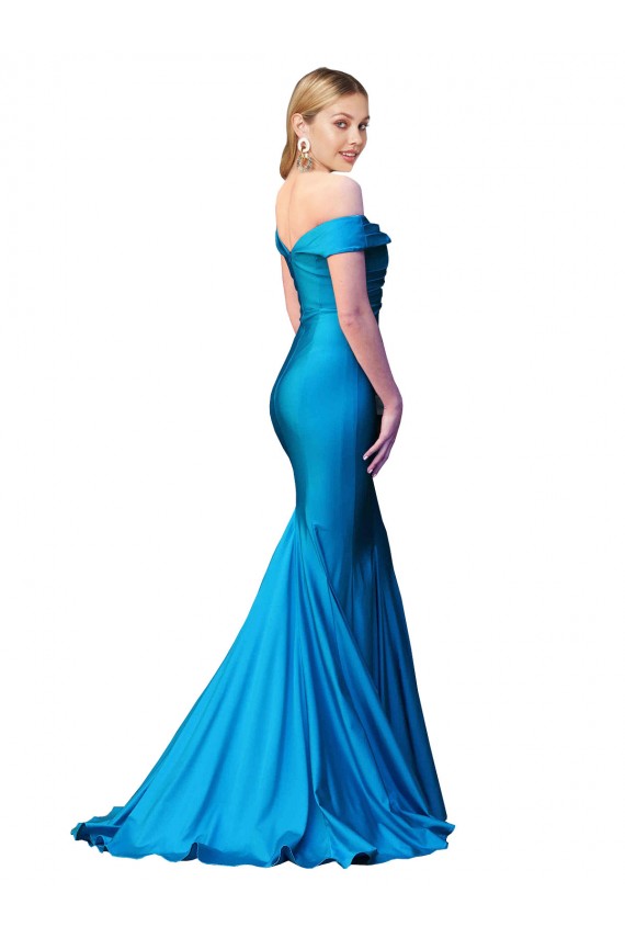 Cheapest Satin Mermaid Long Sleeveless Formal Evening Dress Canada