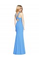 Cheapest Stretch Crepe Trumpet Trumpet Sleeveless Peacock Blue Semi Formal Evening Dress Canada