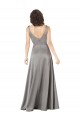 Cheapest Silky Satin A-Line Long Sleeveless Pearl Grey Formal Evening Dress Canada