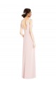 Cheapest Stretch Crepe A-Line Long Sleeveless Low Back Black Tie Evening Dress Canada
