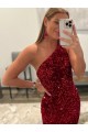 Cheapest Velvet Sequin Sweep Train Sleeveless Evening Dress Canada