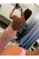 Cheapest Velvet Sequin Sweep Train Sleeveless Evening Dress Canada