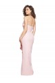 Cheapest Stretch Crepe Sheath Long Sleeveless Pink Low Back Formal Dress Canada