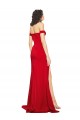 Cheapest Silky Satin A-Line Long Sleeveless Side Slit Prom Dresses Canada