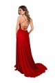 Cheapest Spandex & Lace A-Line Long Sleeveless Criss Cross Open Back Semi Formal Evening Dress Canada