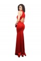 Cheapest Stretch Satin Mermaid Long Sleeveless Keyhole Back Formal Evening Dress Canada