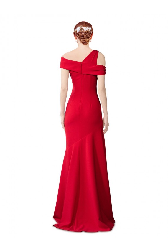 Cheapest Stretch Crepe Mermaid Long Sleeveless Red Formal Evening Dress Canada