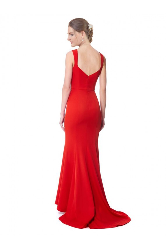 Cheapest Stretch Crepe Mermaid Long Red Formal Evening Dress Canada