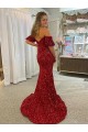 Cheapest Velvet Sequin Sheath Court Train Short Sleeves Evening Dress Canada