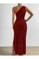 Cheapest Velvet Sequin Long Sleeveless Evening Dress Canada