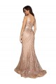 Cheapest Sequin & Sparkling Sequin Mermaid Long Sleeveless V-Back Formal Plus Size Evening Dress Canada