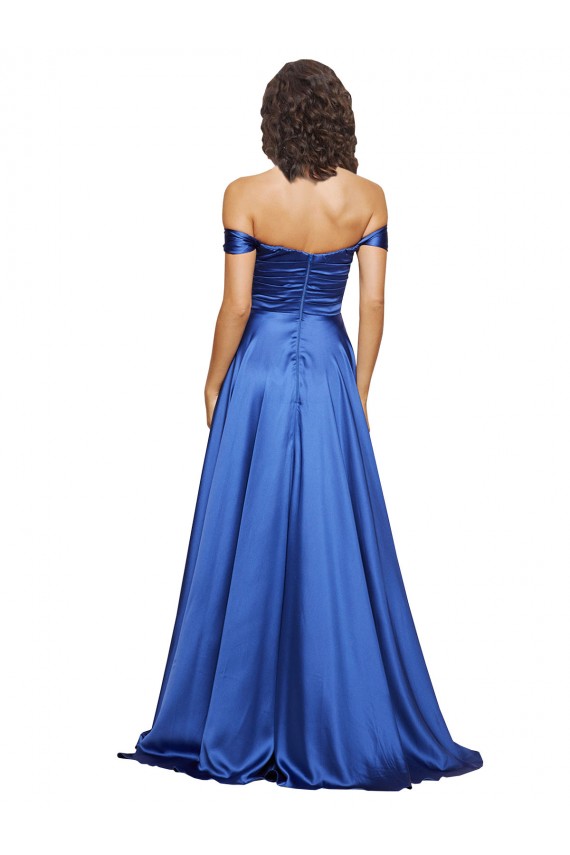Cheapest Stretch Satin A-Line Sweep Train Sleeveless Formal Evening Dress Canada