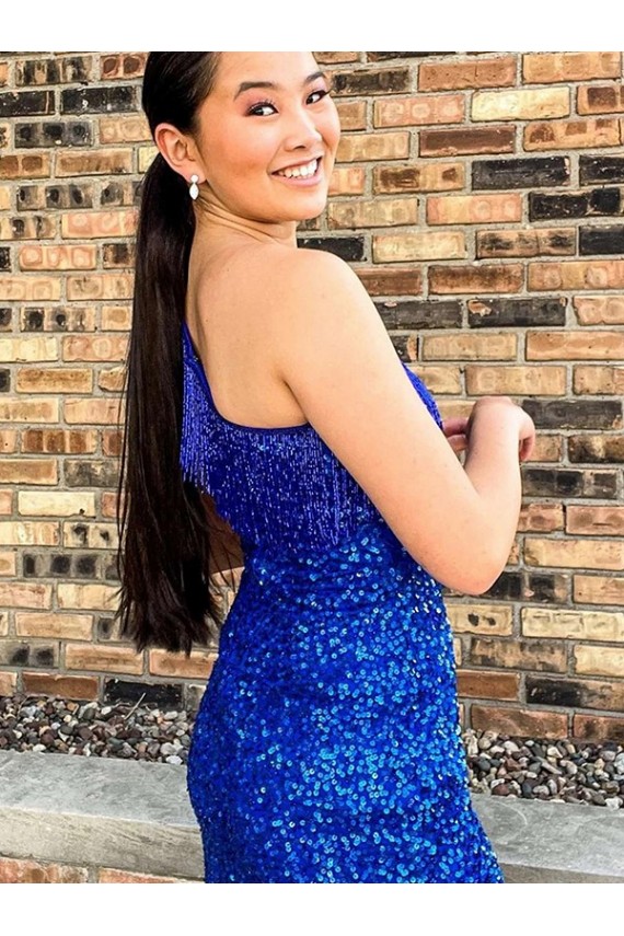 Cheapest Velvet Sequin Sheath Short Sleeveless Prom Dress Canada