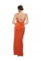 Cheapest Stretch Satin Sheath Sweep Train Sleeveless Criss Cross Back Formal Evening Dress Canada