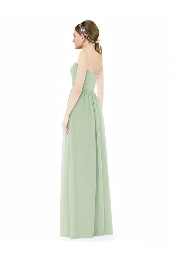 Cheapest Soft Chiffon Long Sleeveless Low Back Front Slit Evening Dresses Canada