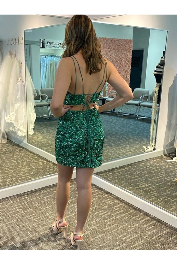 Cheapest Velvet Sequin Sheath Short Sleeveless V-Neck Formal Dress Canada