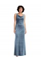 Cheapest Stretch Velvet Sheath Long Sleeveless V-Back Evening Gown Canada