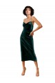Cheapest Stretch Velvet Sheath Midi Length Sleeveless Criss Cross Open Back Formal Dress Canada