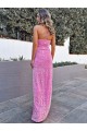 Cheapest Velvet Sequin Long Sleeveless Prom Dress Canada