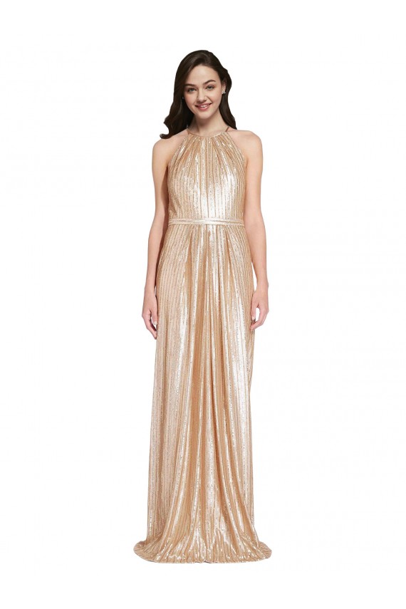 Cheapest Sequin Sheath Long Sleeveless Formal Evening Dress Canada