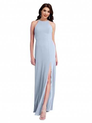 Cheapest Stretch Crepe Sheath Long Sleeveless Criss Cross Open Back Formal Evening Dress Canada