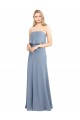 Cheapest Stretch Crepe Sheath Long Sleeveless Smoke Blue Formal Dress Canada