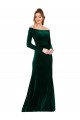 Cheapest Stretch Velvet Sheath Long Long Sleeves Formal Evening Dress Canada