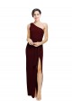 Cheapest Stretch Crepe Sheath Long Sleeveless Black Tie Evening Dress Canada