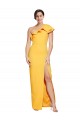 Cheapest Stretch Crepe Sheath Long Sleeveless High Slit Prom Dresses Canada