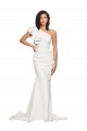 Cheapest Stretch Crepe Sheath Sheath Sleeveless Ivory Semi Formal Evening Dress Canada