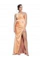 Cheapest Stretch Satin Sheath Long Sleeveless Criss Cross Open Back Formal Evening Dress Canada