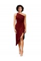 Cheapest Stretch Satin Sheath Sheath Sleeveless Burgundy Black Tie Evening Dress Canada