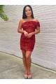 Cheapest Velvet Sequin Short Sleeveless Prom Dress Canada
