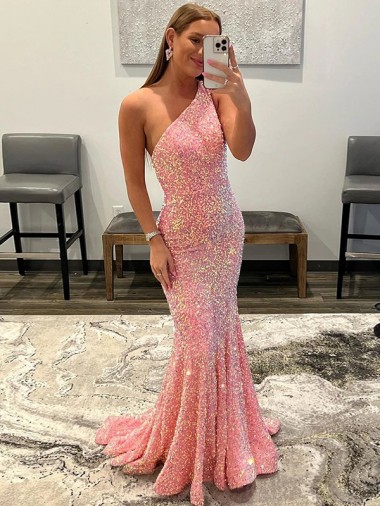Cheapest Velvet Sequin Sweep Train Sleeveless Evening Dress Canada