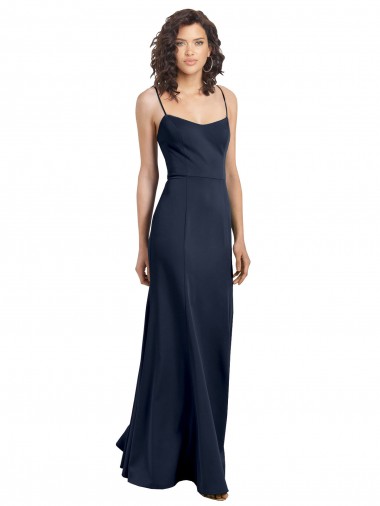 Cheapest Stretch Crepe Sheath Long Sleeveless Low Back Formal Dress Canada