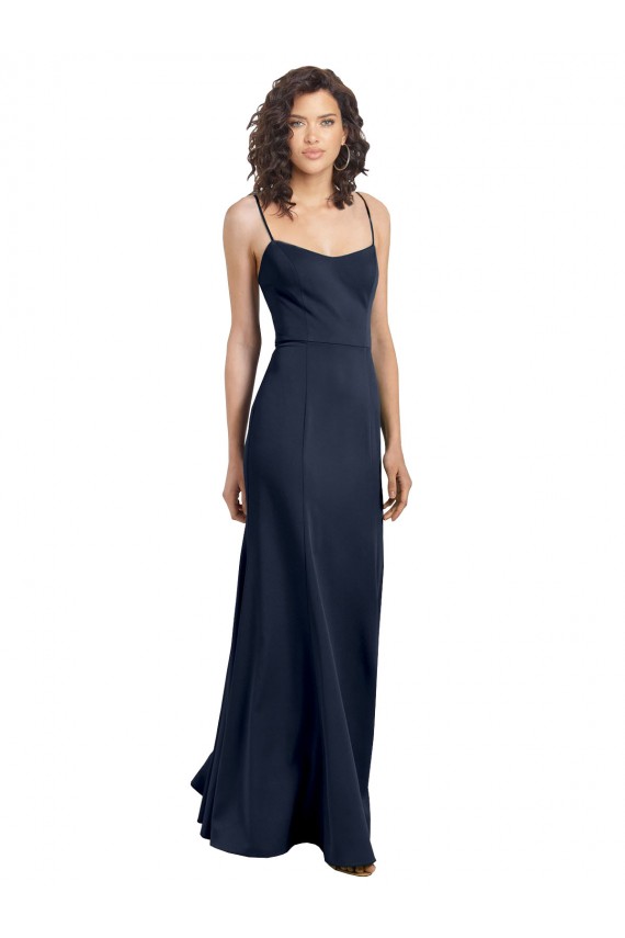 Cheapest Stretch Crepe Sheath Long Sleeveless Low Back Formal Dress Canada