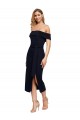 Cheapest Stretch Crepe Sheath Midi Length Sleeveless Low Back Formal Evening Dress Canada